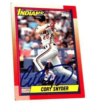 Autographed 1990 Topps Baseball Card No. 770 Cory Snyder Cleveland Indians Outfield