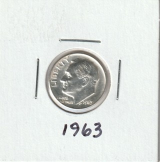 1963 Roosevelt Dime 90% Silver U.S. Ten Cent Coin