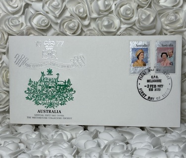 QUEEN'S SILVER JUBILEE EVENT COVER W/ INFO CARD AUSTRALIA  