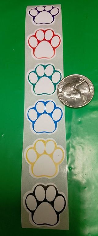 ⭐NEW⭐(6) PAWS multicolored stickers BNWOT.