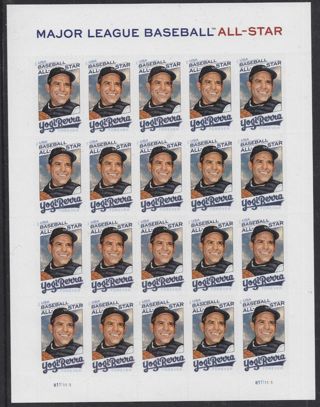 20 Forever Stamps - Yogi Berra MLB All-Star USPS full sheet