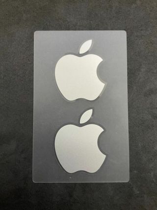 (2) White Apple Logo Sticker Decals - Genuine Apple Product - NEW
