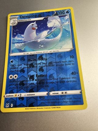 Pokemon Dewgong reverse holo rare card 031/196