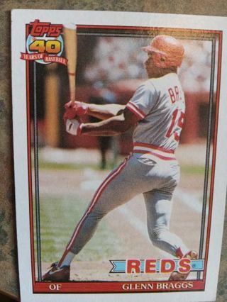 1991 TOPPS 40 YEARS GLENN BRAGGS CINCINNATI REDS BASEBALL CARD# 444