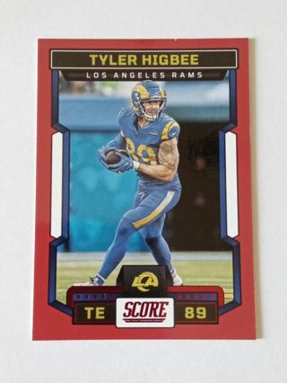 Los Angeles Rams Tyler Higbee Red Parallel Football Card