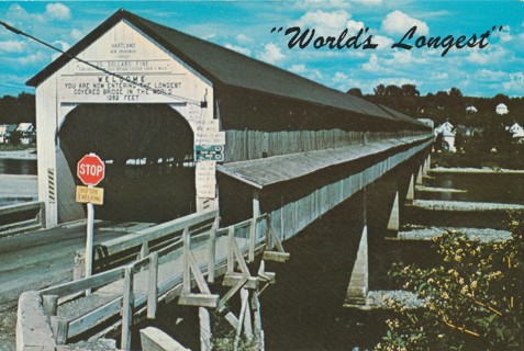 Vintage Unused Postcard: g: World's Longest Covered Bridge, Canada