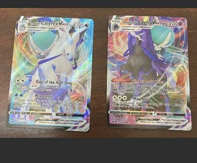 X2! Ice Rider, Shadow Rider Calyrex VMAX Textured full Art Pokemon card TCG SWSH