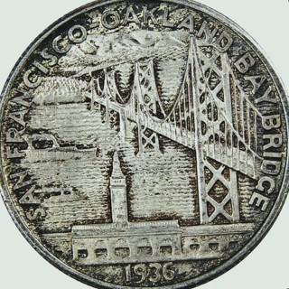 1936  S  Half Dollar, Oakland Bay Bridge, Used, Sharp Highlights, Refundable, Insured, Ships FREE