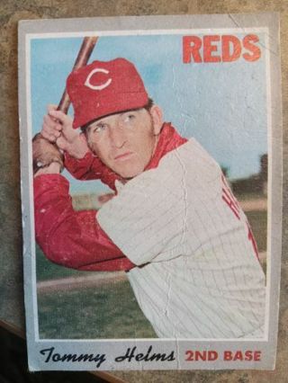 1970 T.C.G. TOMMY HELMS CINCINNATI REDS BASEBALL CARD# 159