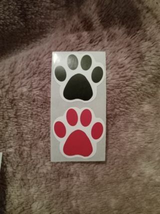 2pc puppy kitty paws sticker lot please order more 1 then item thanks