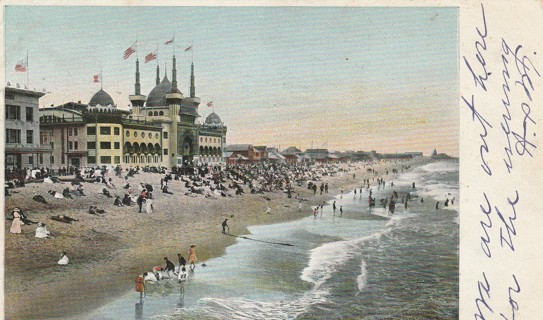 Vintage Used Postcard: 1906 Bath House & Ocean Front, Ocean Park, CAL