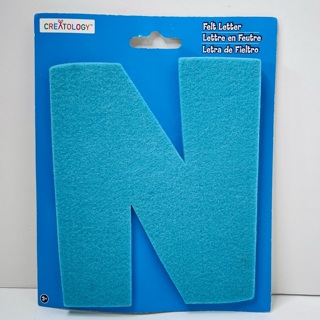 New Blue Felt Letter N 6” Initial Monogram