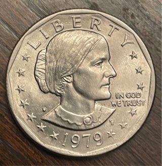 1979 D Susan B Anthony Dollar Narrow Rim Far Date BU