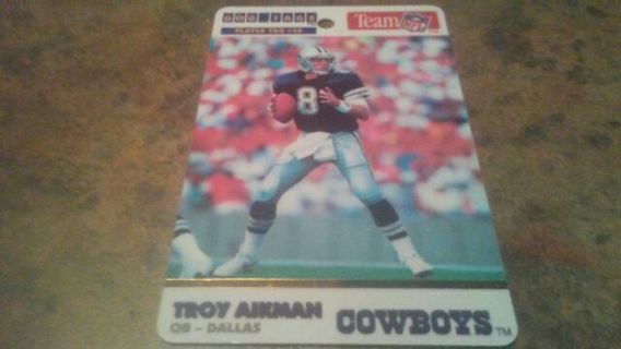 1992 TEAM NFL PLAYER DOG TAG TROY AIKMAN DALLAS COWBOYS FOOTBALL CREDIT CARD# 40