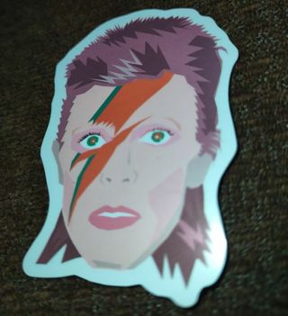 David Bowie band laptop computer sticker tool box hard hat cooler suitcase