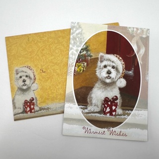 Warmest Wishest Westie Dog Christmas Card 