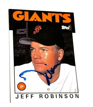 Autographed 1986 Topps Traded Jeff Robinson San Francisco Giants #93T