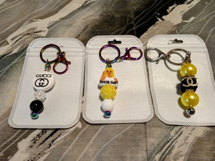 3 New Keychains - Taylor Swift - Chanel - Gucci 