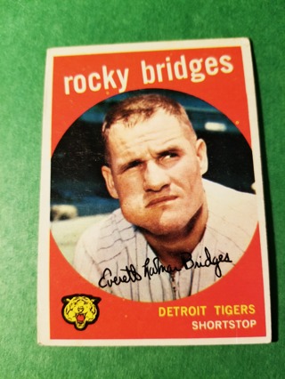 1959 - TOPPS EXMT - NRMT BASEBALL - CARD NO - 318 - ROCKY BRIDGES -TIGERS