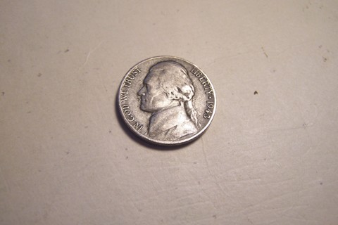 Silver 1943-P Jefferson War Nickel WWII