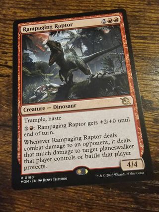 Magic the gathering mtg Rampaging Raptor rare card March of the machine