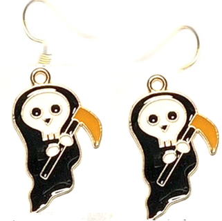 GP ENAMEL GRIM REAPER EARRINGS #3 (PLEASE READ DESCRIPTION