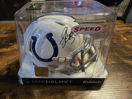 Speed Mini Autographed helmet Jeff Saturday JSA certified