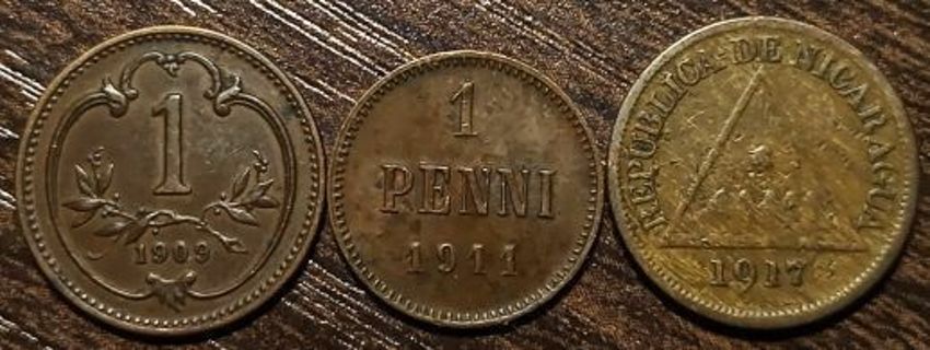 1900's Old Foreign Coins Full bold dates!