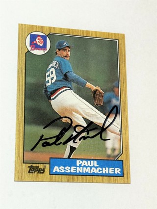 Autographed 1987 Topps #132 Paul Assenmacher - Atlanta Braves RC