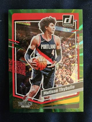 2023-24 Donruss Holo Green Laser Matisse Thybulle