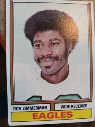 1974 TOPPS DON ZIMMERMAN PHILADELPHIA EAGLES FOOTBALL CARD# 379