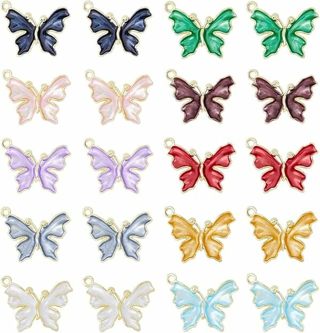 10PC ENAMEL MIXED BUTTERFLY CHARMS #1 (PLEASE READ DESCRIPTION