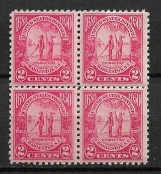 1930 Sc683 2¢ Charleston, SC MNH block of 4