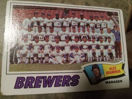 1977 TOPPS MILWAUKEE BREWERS BASEBALL TEAM CARD# 51