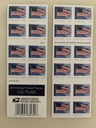 50 Booklets 1000 US First Class Flag 2019 USPS Forever Postage Stamps