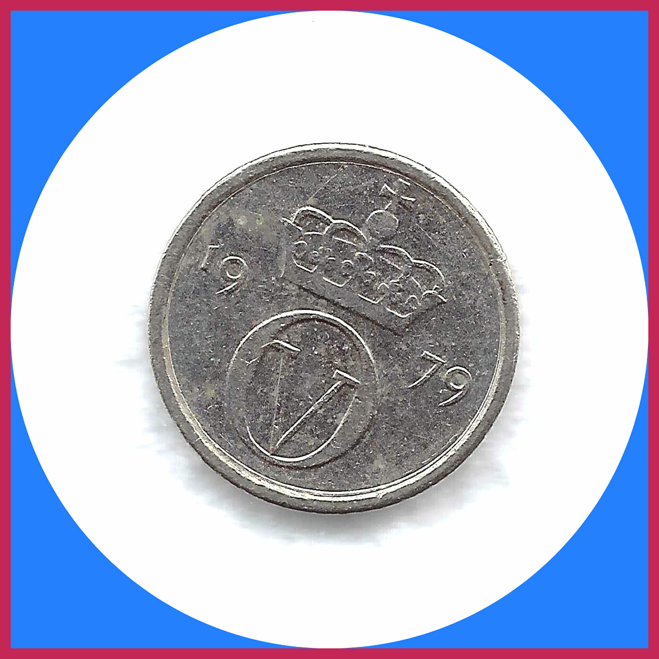 Free: 1979 Norwegian 10 Ore KRONE King Olav, Copper Nickel