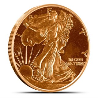 Walking Liberty Copper Round - 1 oz .999 Copper 