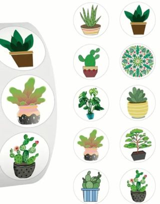 ↗️NEW⭕(10) 1" POTTED PLANT STICKERS!!⭕
