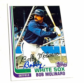 Autographed 1982 Topps Baseball Card #363 Bob Molinaro