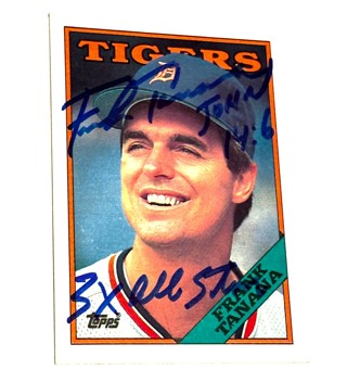 Autographed 1988 Topps #177 Frank Tanana Detroit Tigers/With 3 Time All Star Inscription 