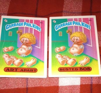 Original 1985 Garbage Pail kids -Card #6a. &. 6b Art. &. Bob