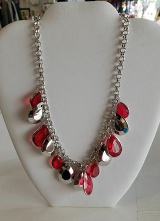 Brand New Red and Silver Necklace