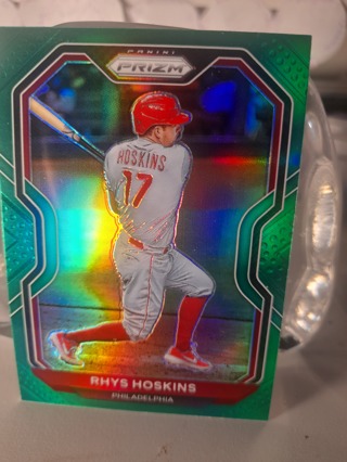 2021 Rhys Hoskins Green Refractor Phillies Chrome