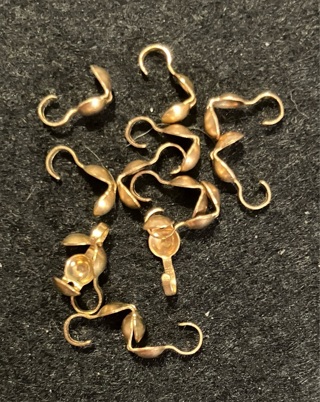 14 Gold Colored Crimp Cover Clasps