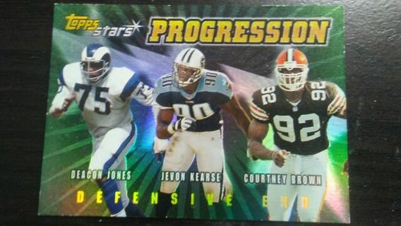 2001 TOPPS STARS PROGRESSION JONES/KEARSE/BROWN FOOTBALL CARD# P2
