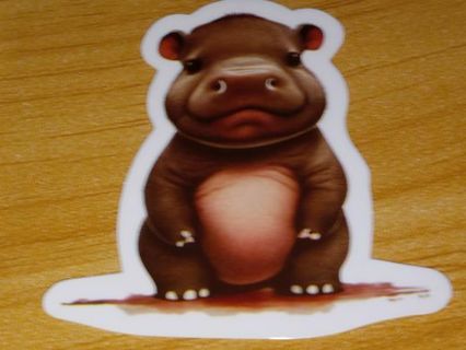 Hippo Cute one new nice vinyl lab top sticker no refunds regular mail high quality!