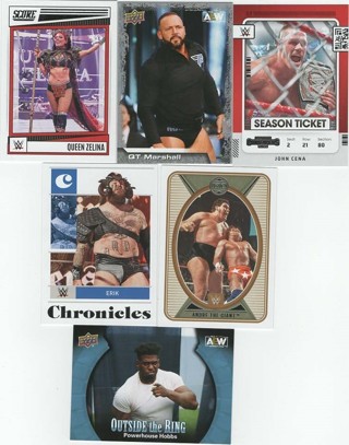 Awesome Set of 6 New WWE & AEW Cards w/1 AEW Insert!