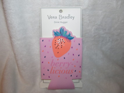 New Vera Bradley Drink Hugger Berry-Licious Strawberry Neoprene can holder