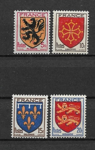 1944 France Sc467-70 complete Coat of Arms set of 4 MH