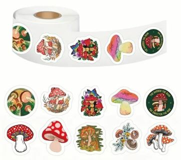 ↗️⭕(10) 1" MUSHROOM STICKERS!!⭕ (SET 3 of 3)